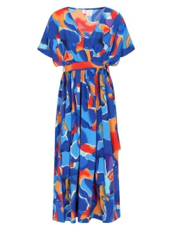 IZIA Damen Kleid in blau - Länge: mittel