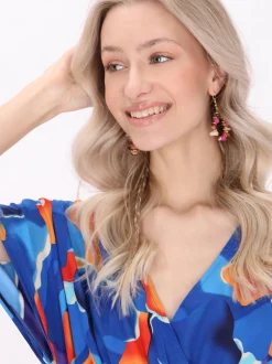 IZIA Damen Kleid in blau - Länge: mittel