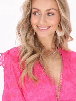 IZIA Damen Kleid in fuchsia - Länge: mittel