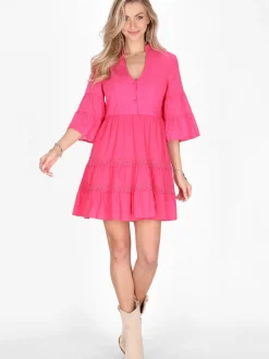 IZIA Damen Kleid in fuchsia - Länge: mittel