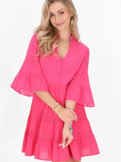 IZIA Damen Kleid in fuchsia - Länge: mittel