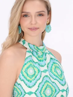 IZIA Damen Kleid in grün - Länge: mittel