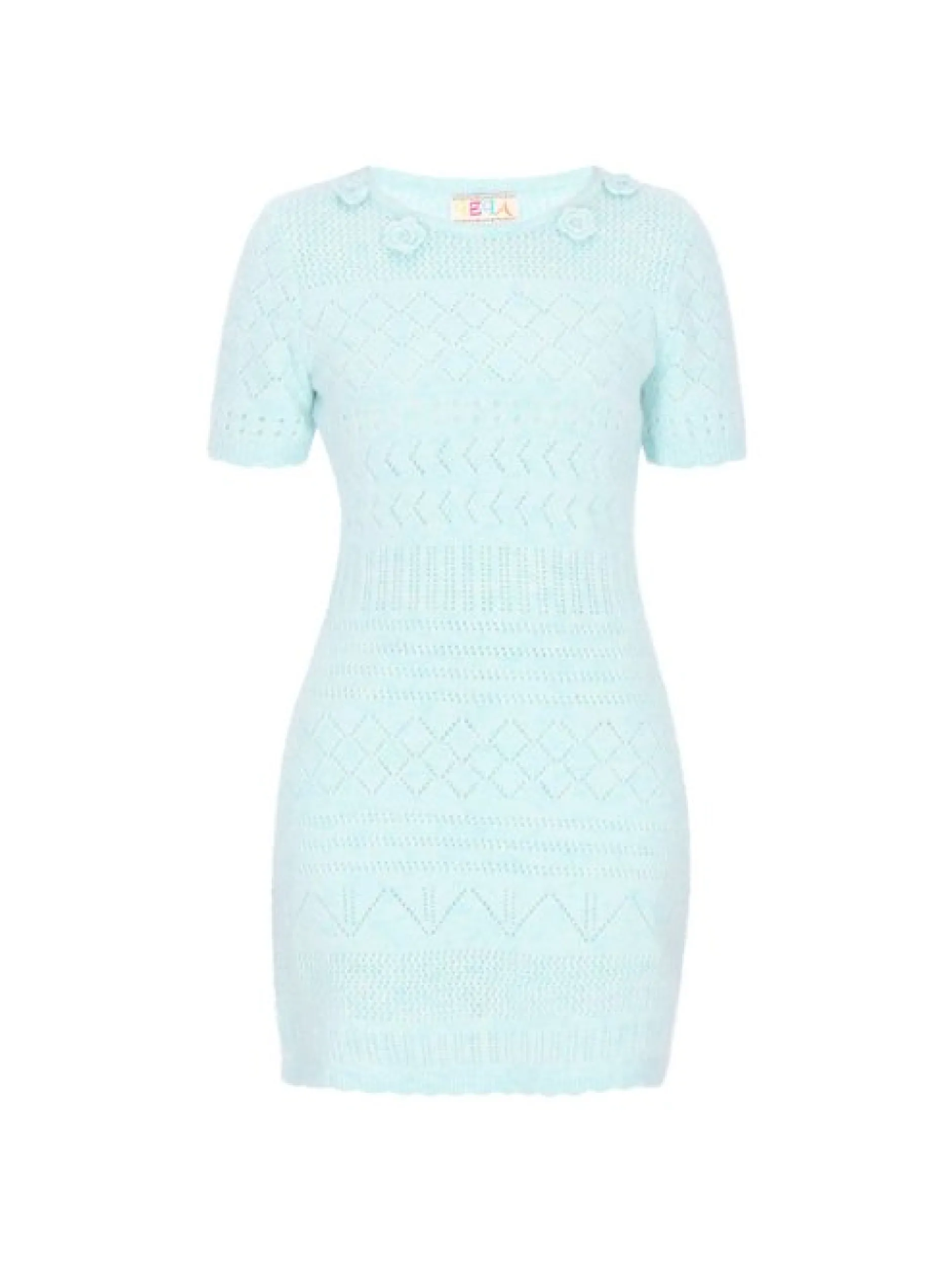 IZIA Damen Kleid in hellblau - Ausschnitt: Rundhals