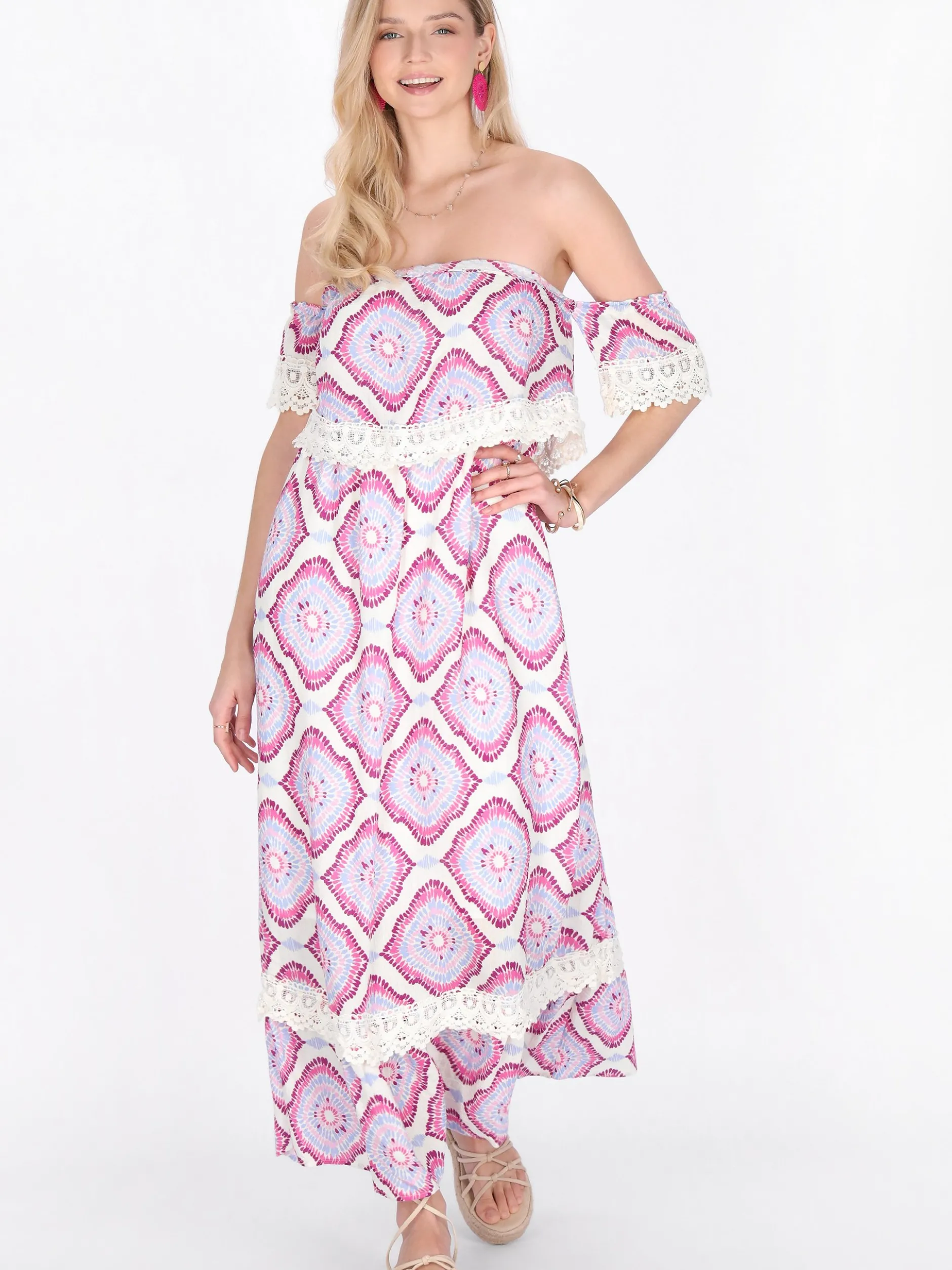 IZIA Damen Kleid in lila - Länge: mittel