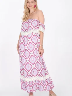 IZIA Damen Kleid in lila - Länge: mittel