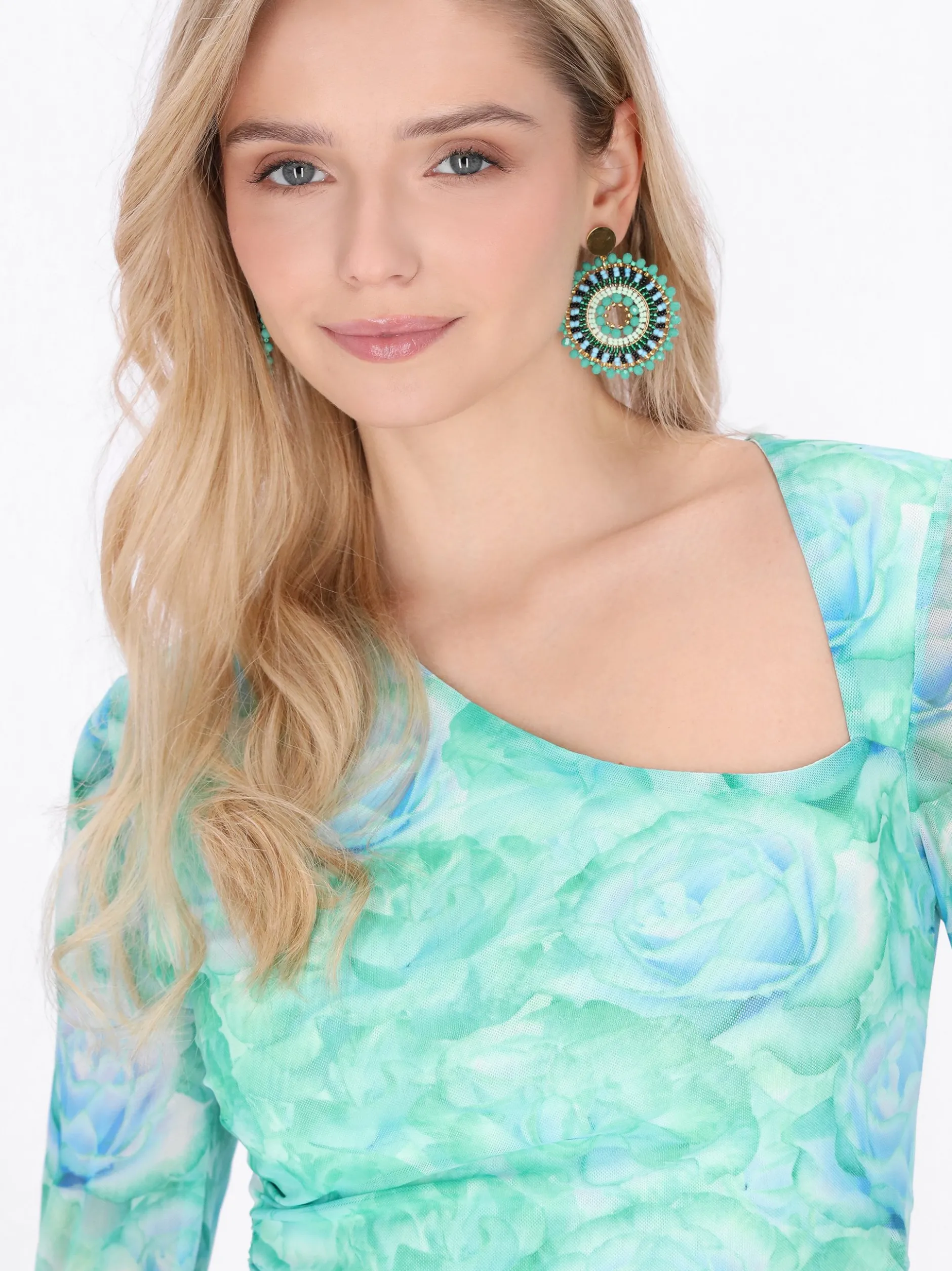 IZIA Damen Kleid in mint - Länge: mittel