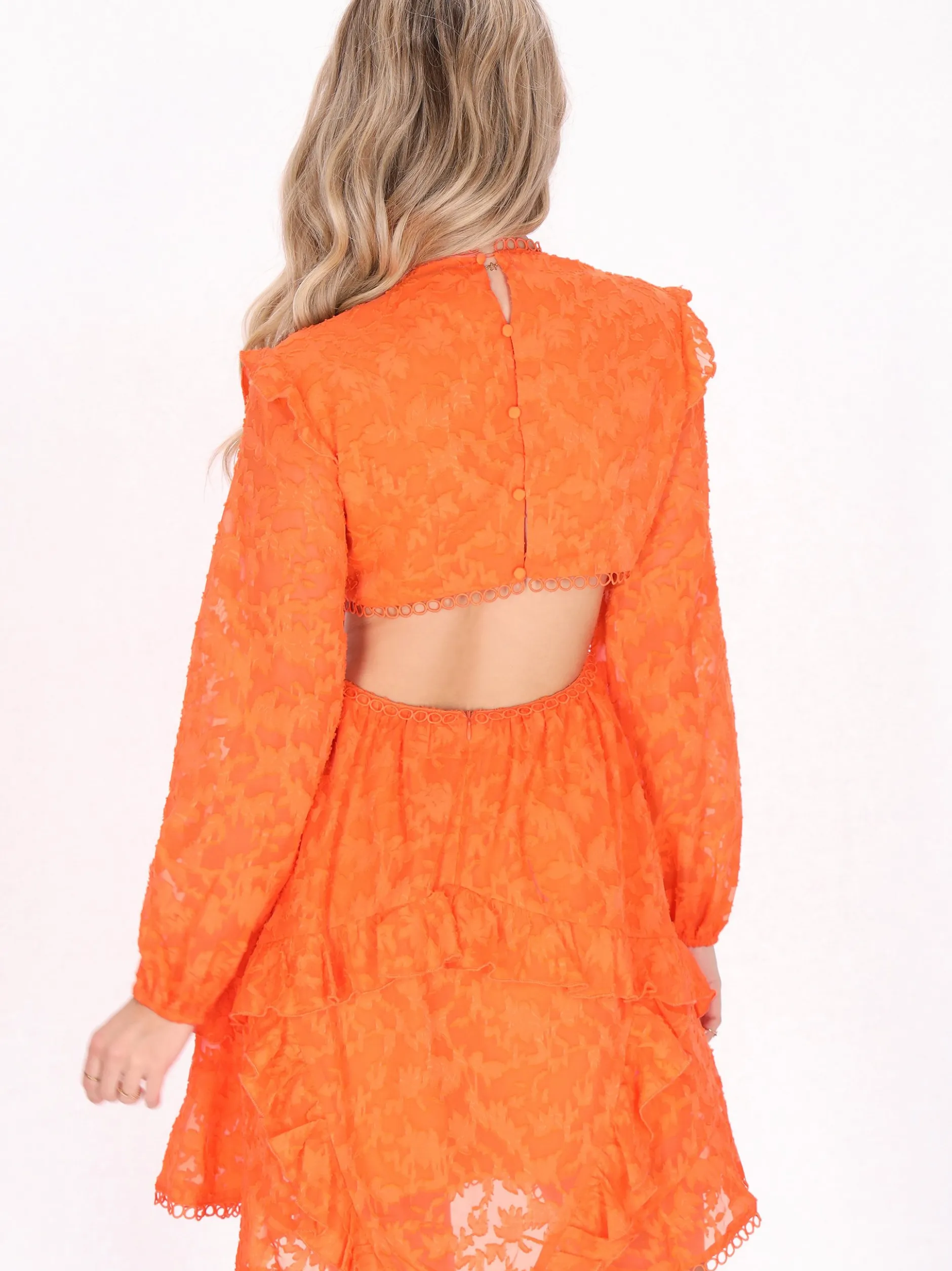 IZIA Damen Kleid in orange - Länge: mittel