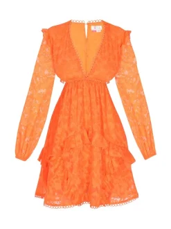 IZIA Damen Kleid in orange - Länge: mittel