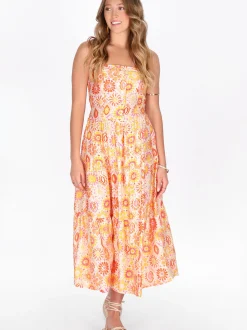IZIA Damen Kleid in orange - Länge: mittel