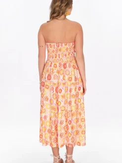 IZIA Damen Kleid in orange - Länge: mittel