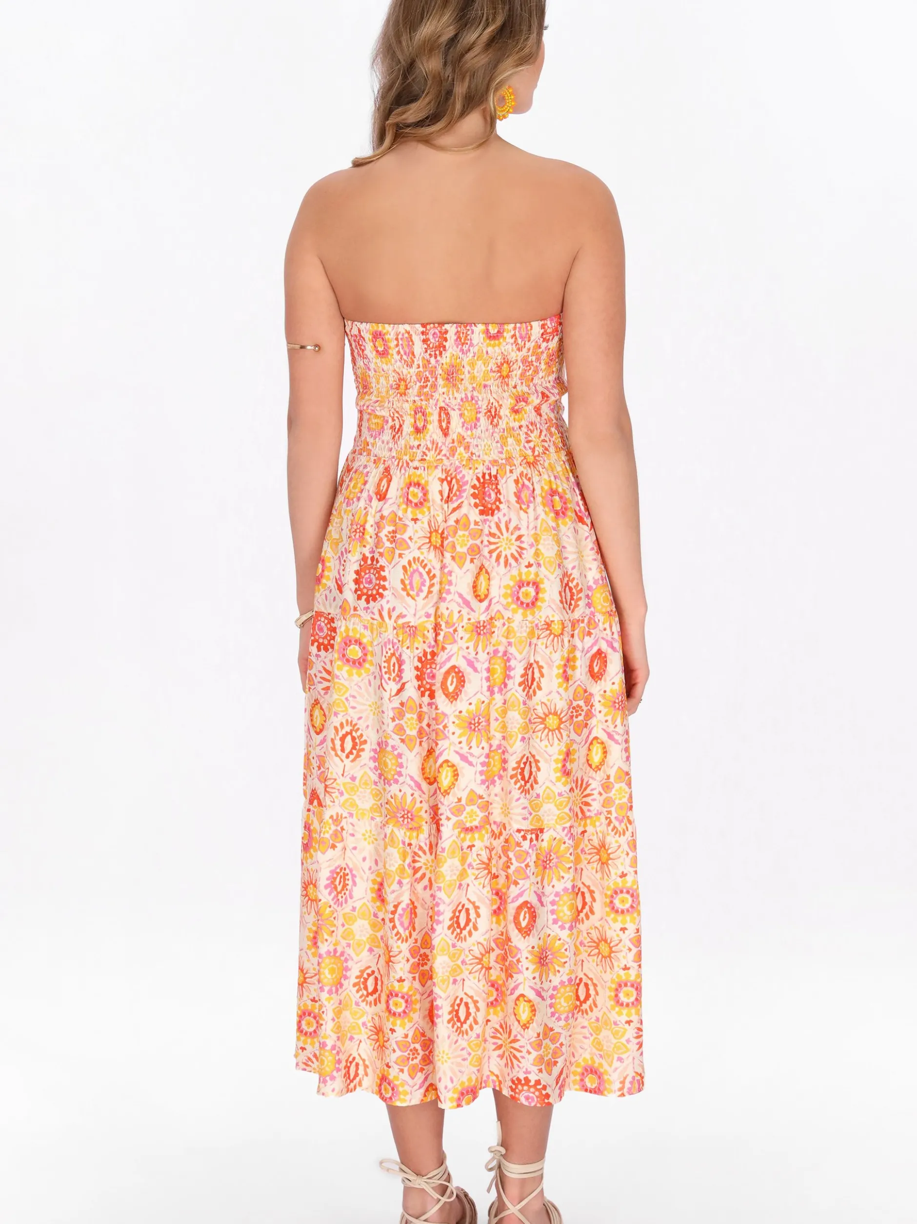 IZIA Damen Kleid in orange - Länge: mittel