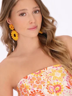 IZIA Damen Kleid in orange - Länge: mittel