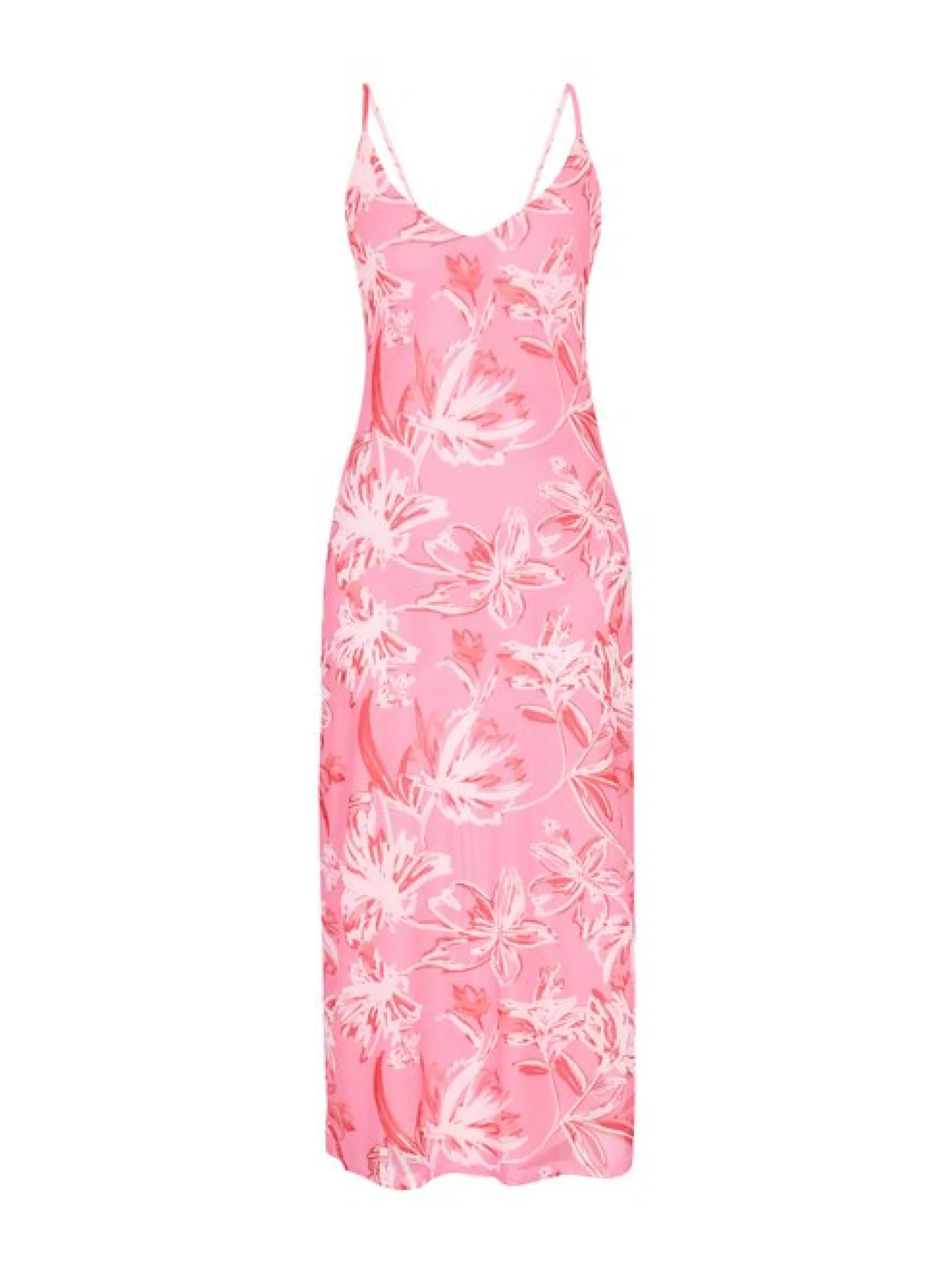 IZIA Damen Kleid in pink - Ausschnitt: Rundhals