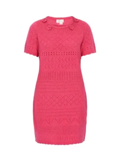IZIA Damen Kleid in pink - Ausschnitt: Rundhals
