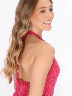 IZIA Damen Kleid in pink - Länge: mittel