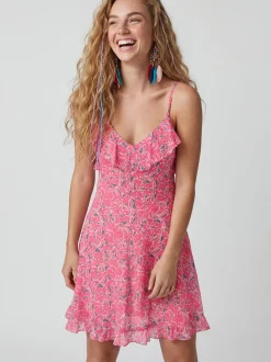 IZIA Damen Kleid in pink - Länge: mittel