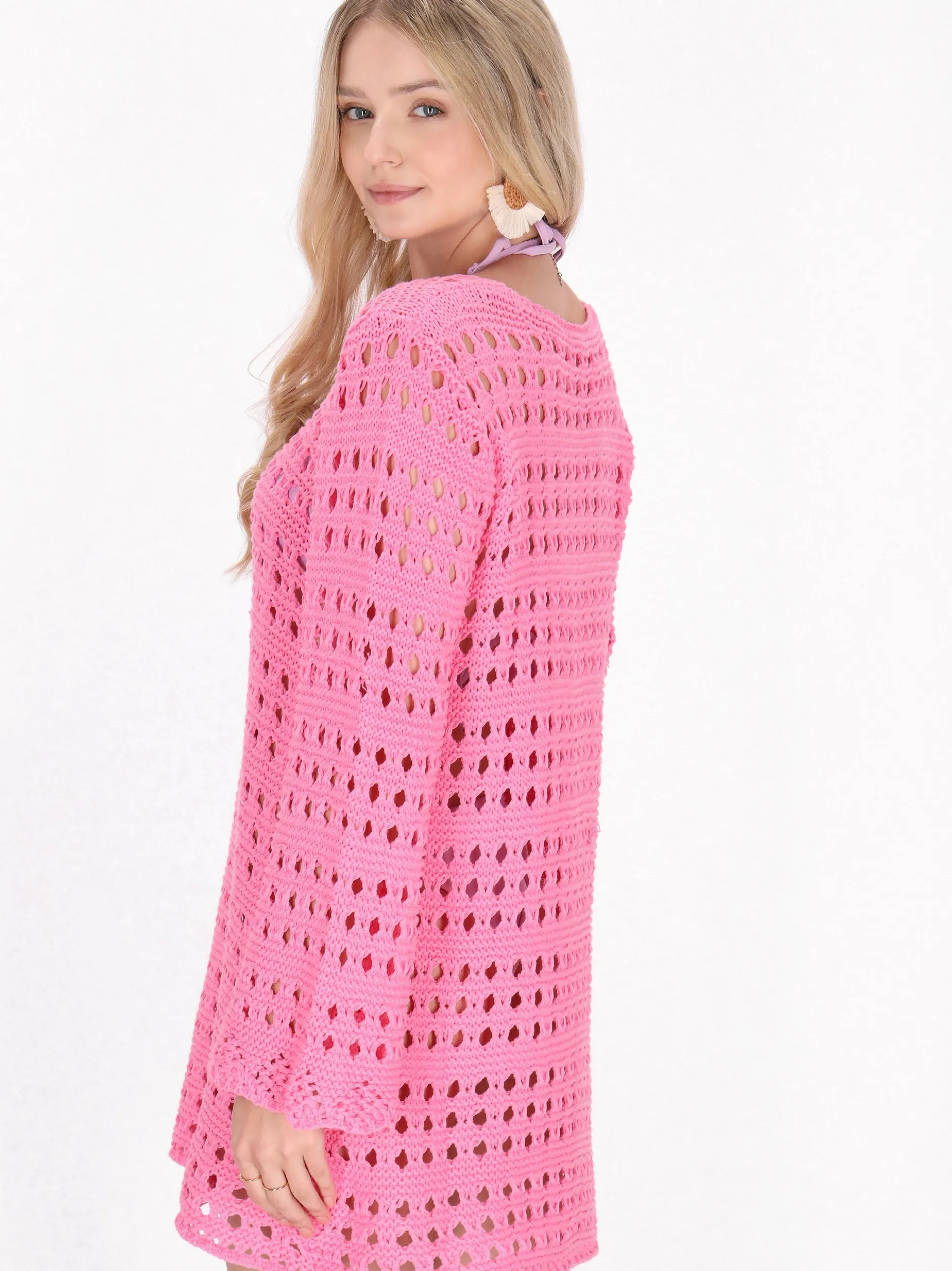 IZIA Damen Kleid in pink - Länge: mittel