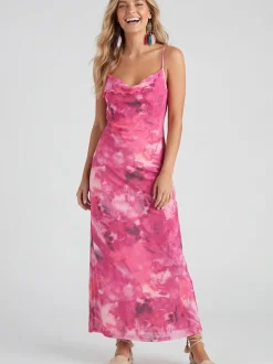 IZIA Damen Kleid in purple - Länge: mittel