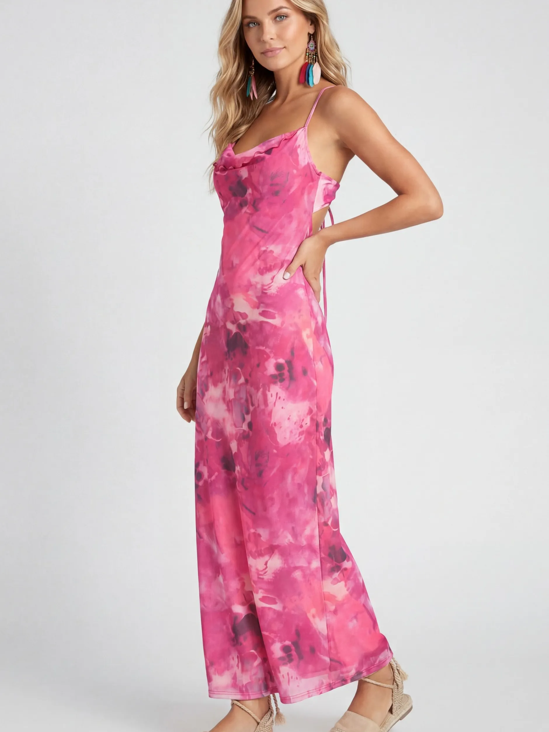 IZIA Damen Kleid in purple - Länge: mittel