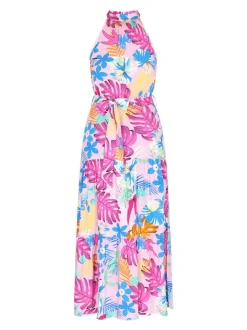 IZIA Damen Kleid in rosa - Länge: mittel