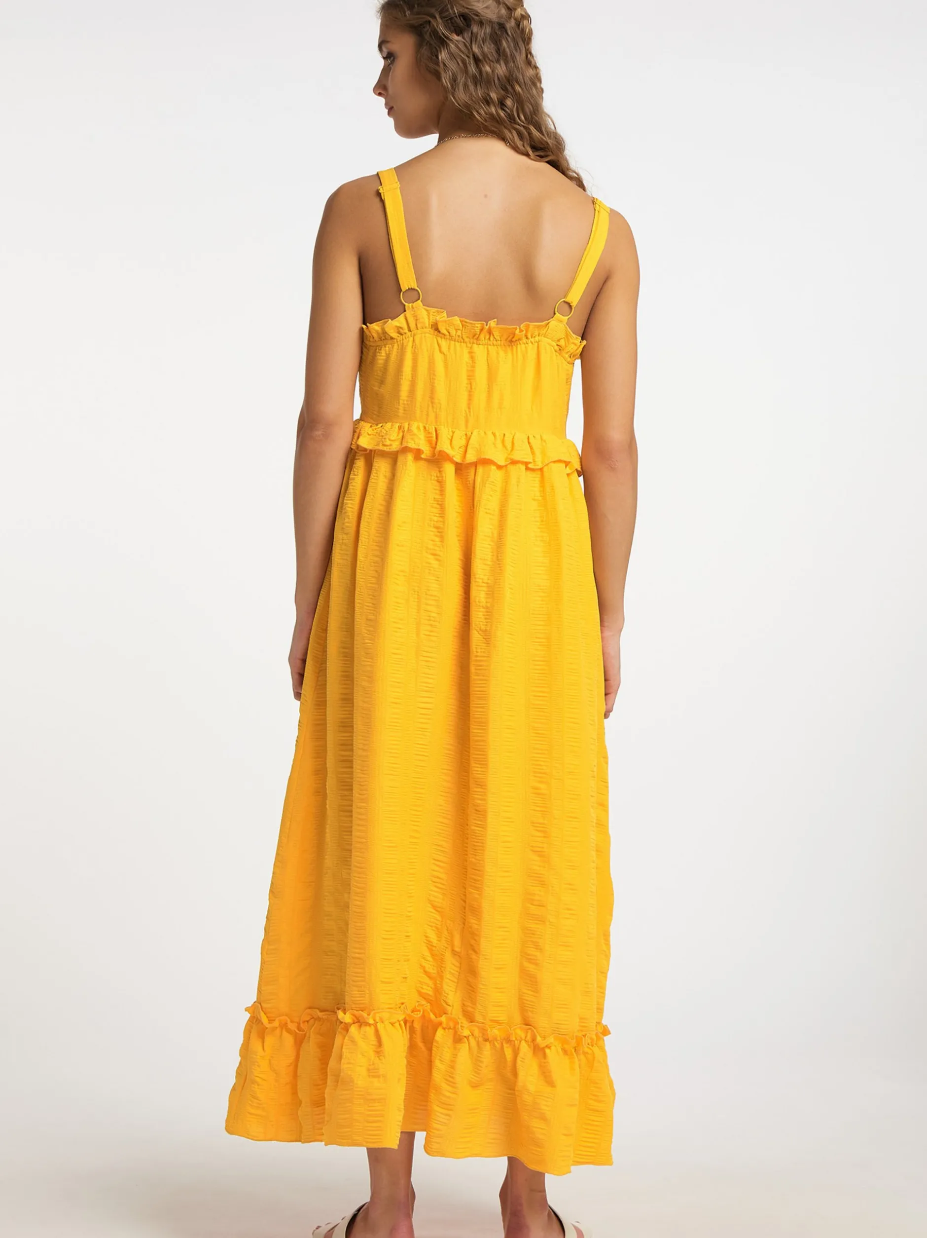 IZIA Damen Maxikleid in orange - Länge: mittel