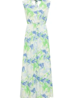 IZIA Damen Maxikleid mit Allover-Print in grün