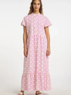 IZIA Damen Maxikleid mit Allover-Print in pink