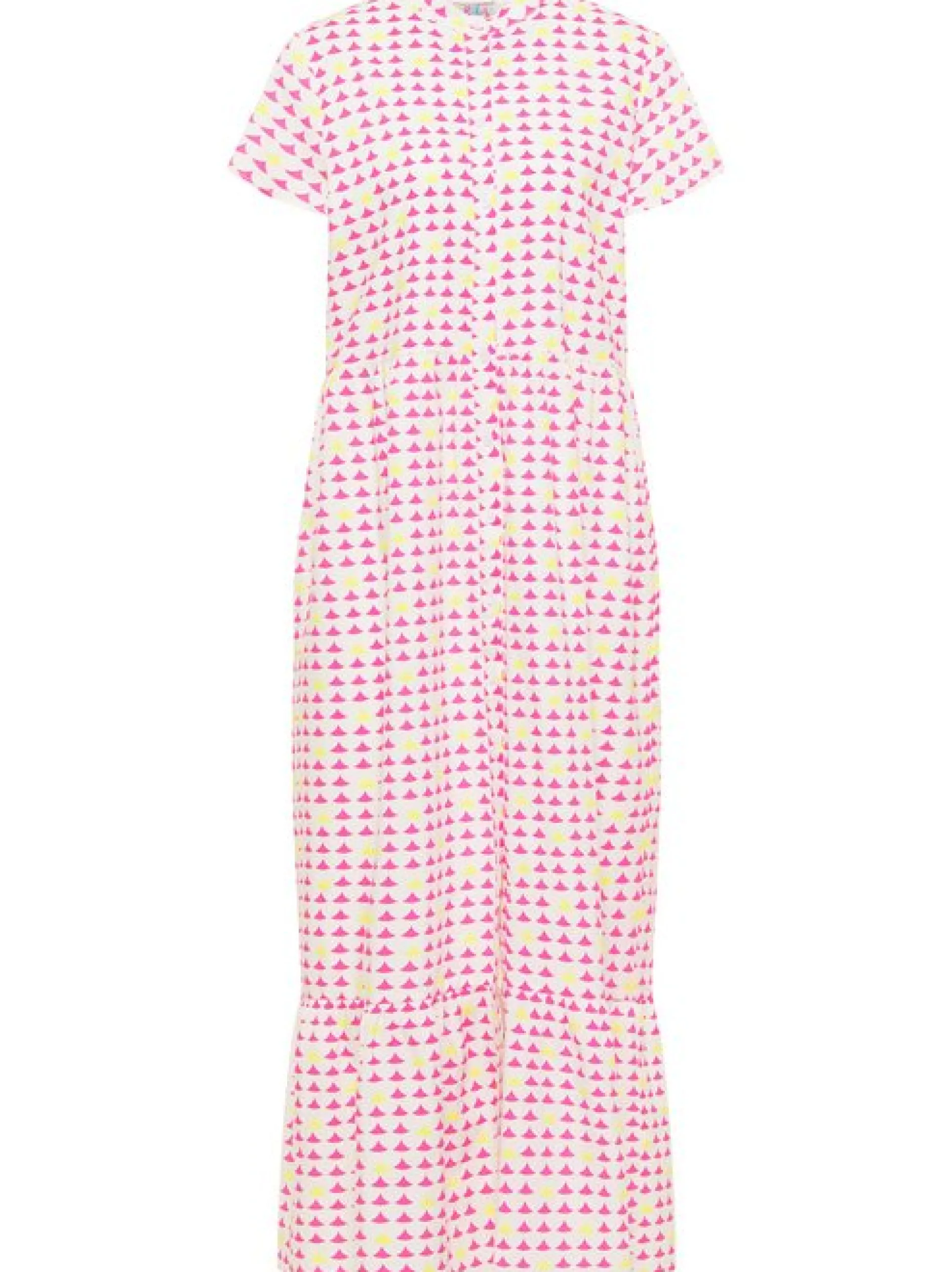 IZIA Damen Maxikleid mit Allover-Print in pink