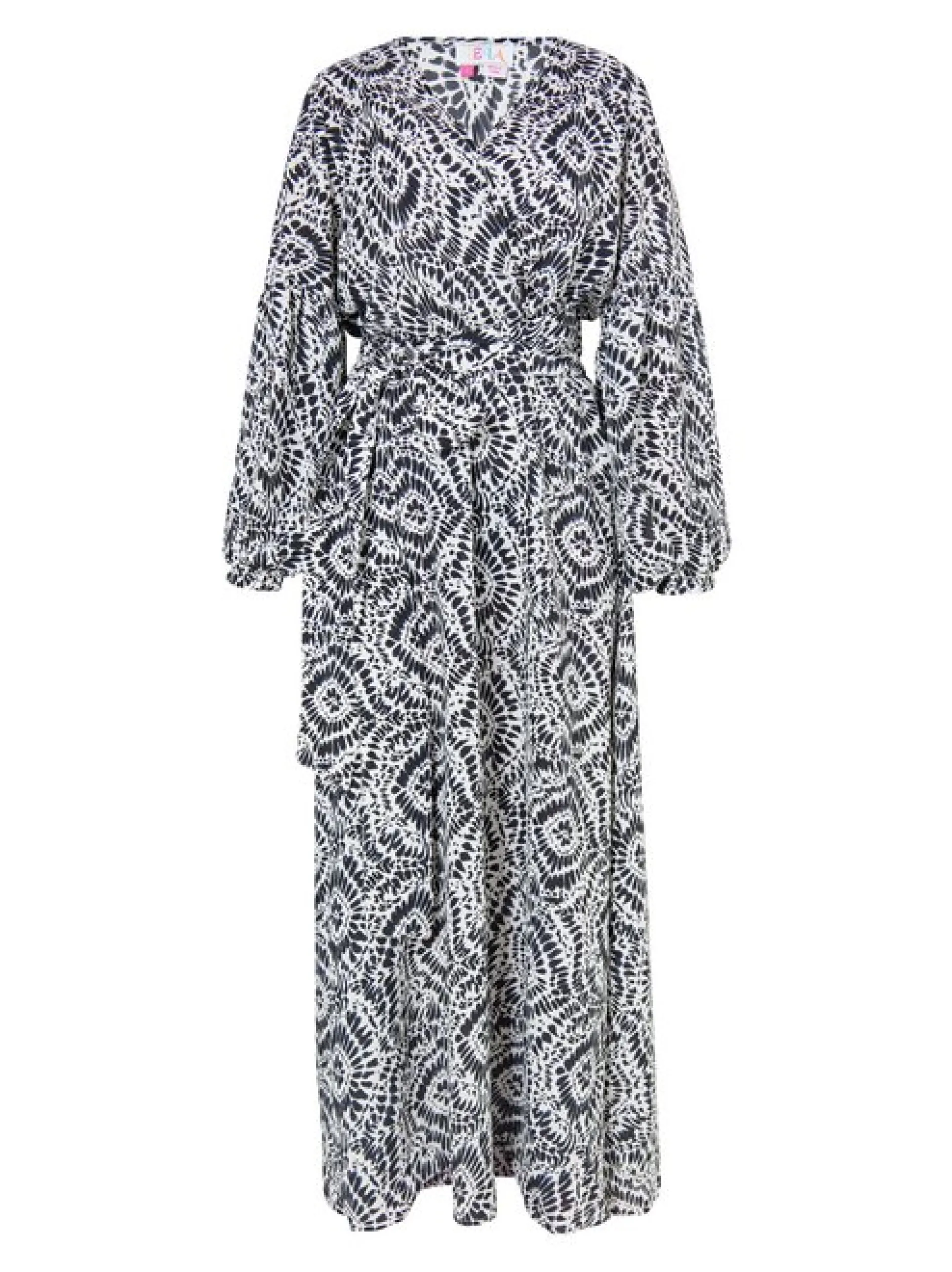 IZIA Damen Maxikleid mit Print in schwarz