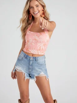 IZIA Damen Neckholdertop in orange