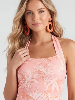 IZIA Damen Neckholdertop in orange