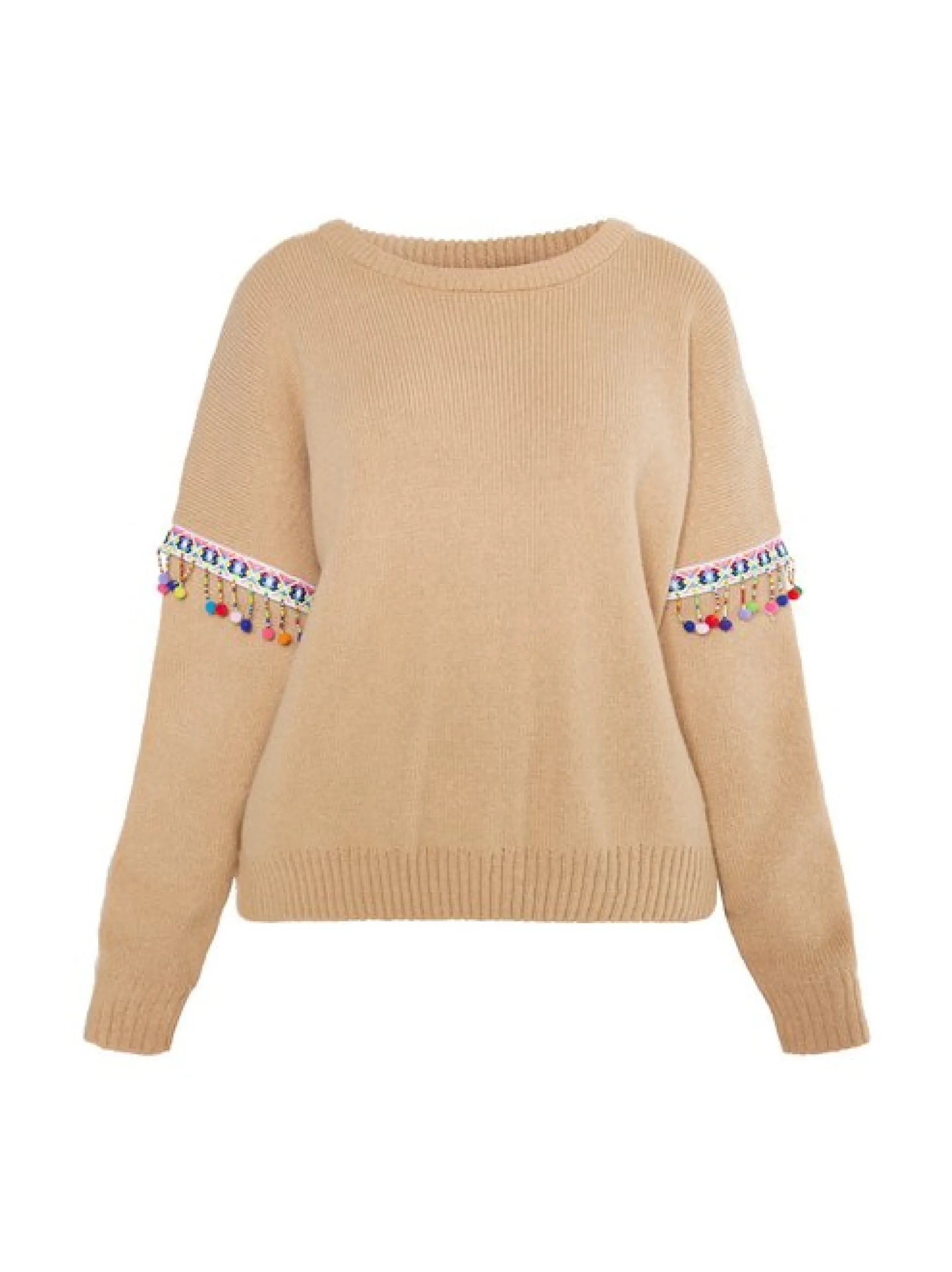 IZIA Damen Pullover in beige - Ausschnitt: Rundhals