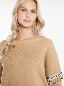IZIA Damen Pullover in beige - Ausschnitt: Rundhals