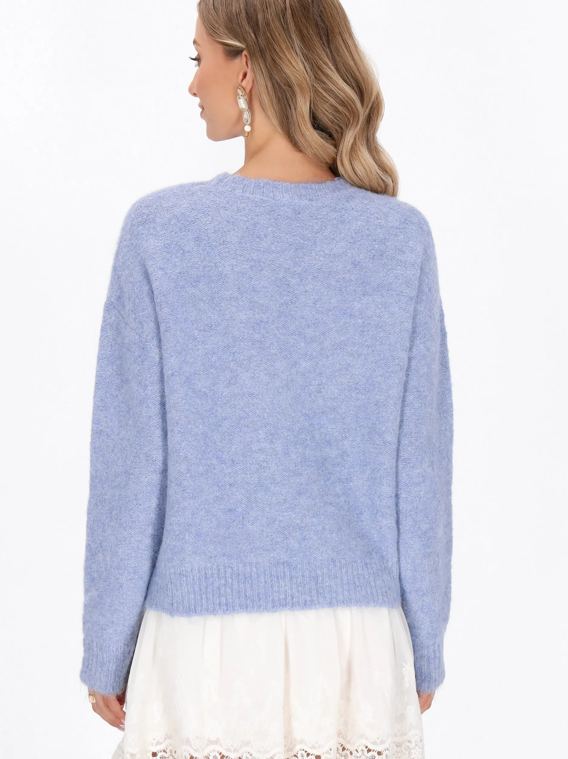 IZIA Damen Pullover in blau - Ausschnitt: Rundhals
