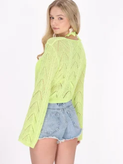 IZIA Damen Pullover in gelb - Ausschnitt: Rundhals