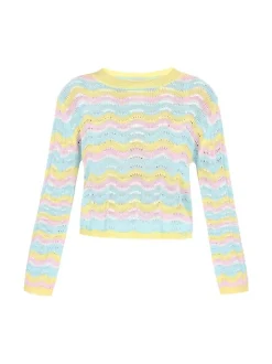 IZIA Damen Pullover in gelb - Ausschnitt: Rundhals