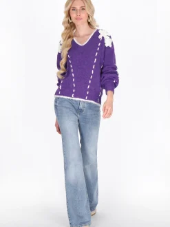 IZIA Damen Pullover in lila
