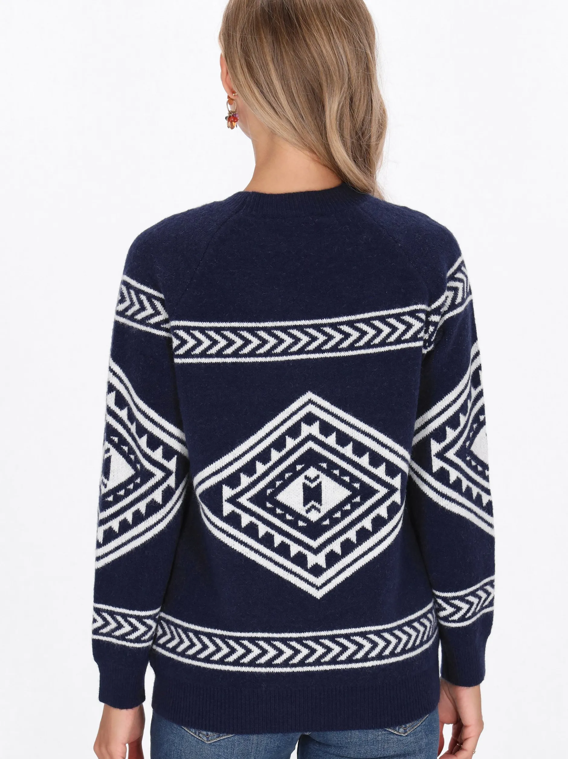 IZIA Damen Pullover in marine - Ausschnitt: Rundhals