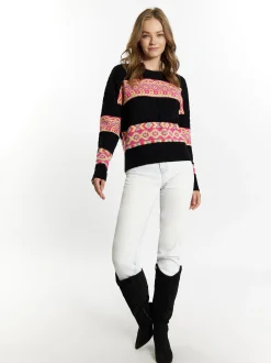 IZIA Damen Pullover in mehrfarbig - Ausschnitt: Rundhals