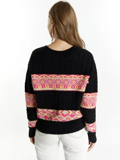 IZIA Damen Pullover in mehrfarbig - Ausschnitt: Rundhals