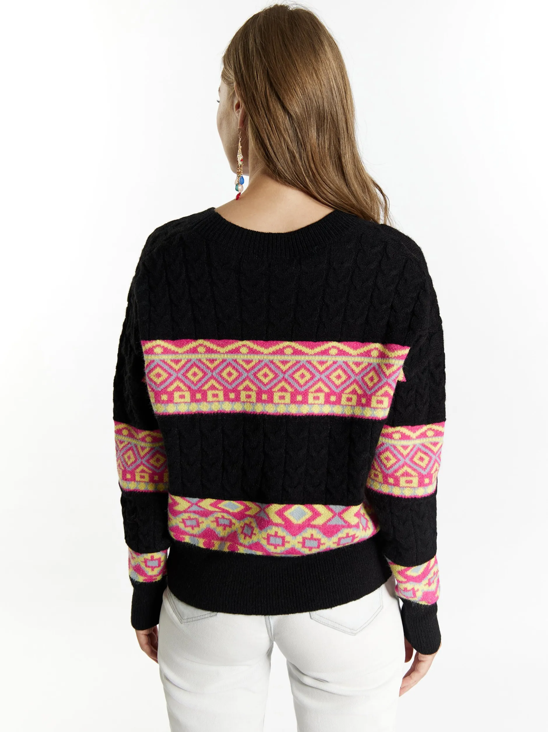 IZIA Damen Pullover in mehrfarbig - Ausschnitt: Rundhals
