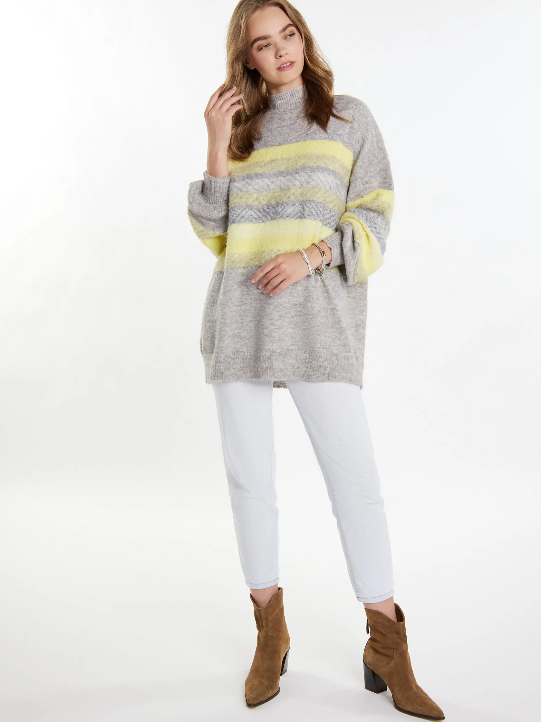 IZIA Damen Pullover in mehrfarbig - Ausschnitt: Rundhals