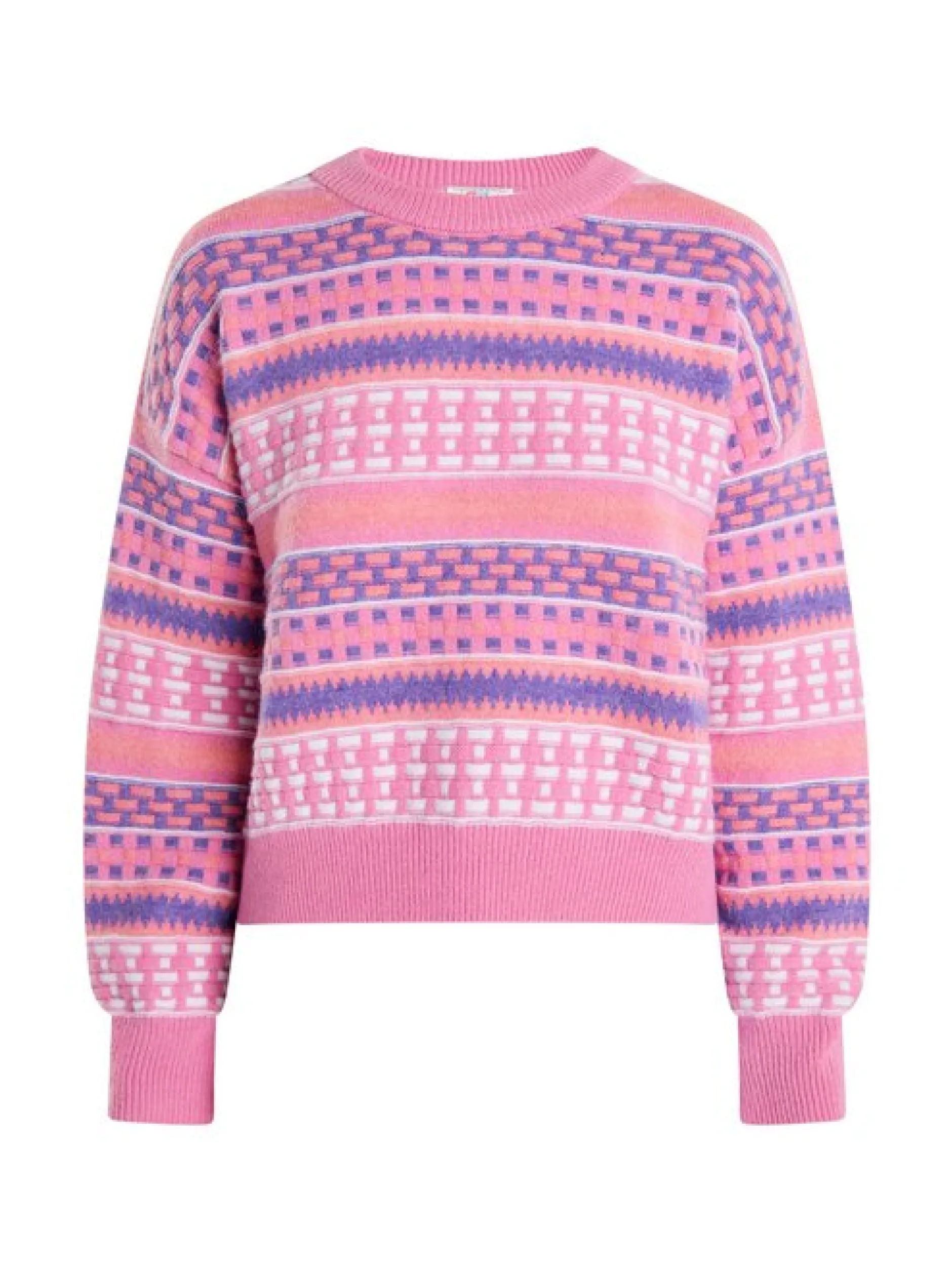 IZIA Damen Pullover in pink - Ausschnitt: Rundhals