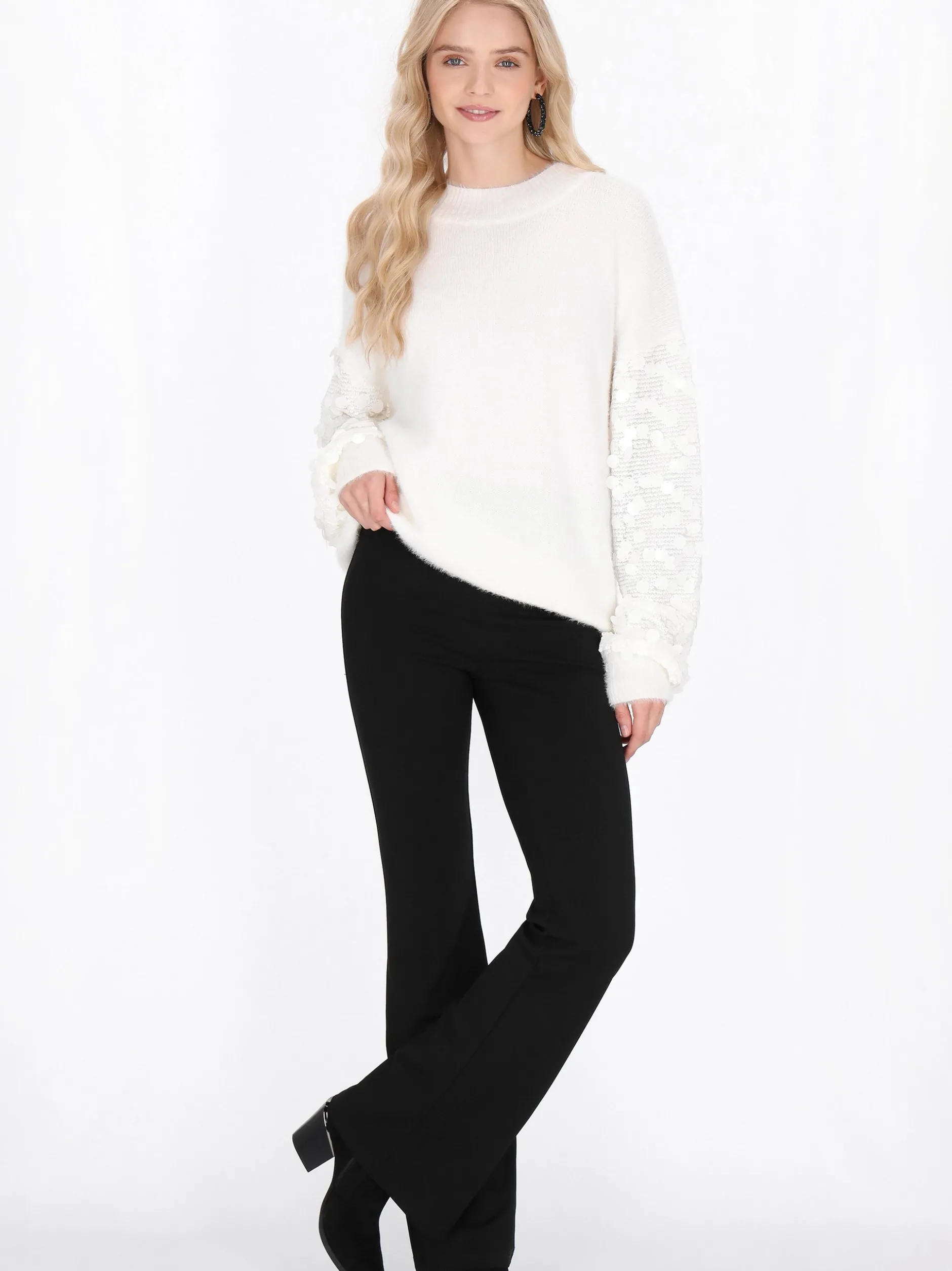 IZIA Damen Pullover in weiß