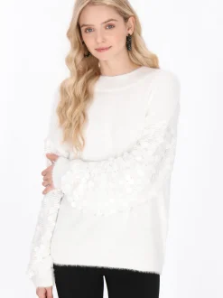 IZIA Damen Pullover in weiß