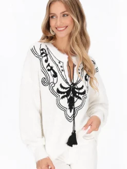 IZIA Damen Pullover in weiß