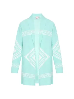 IZIA Damen Strickjacke in aqua