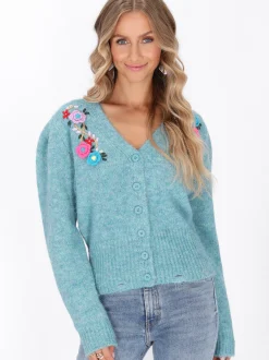 IZIA Damen Strickjacke in blau