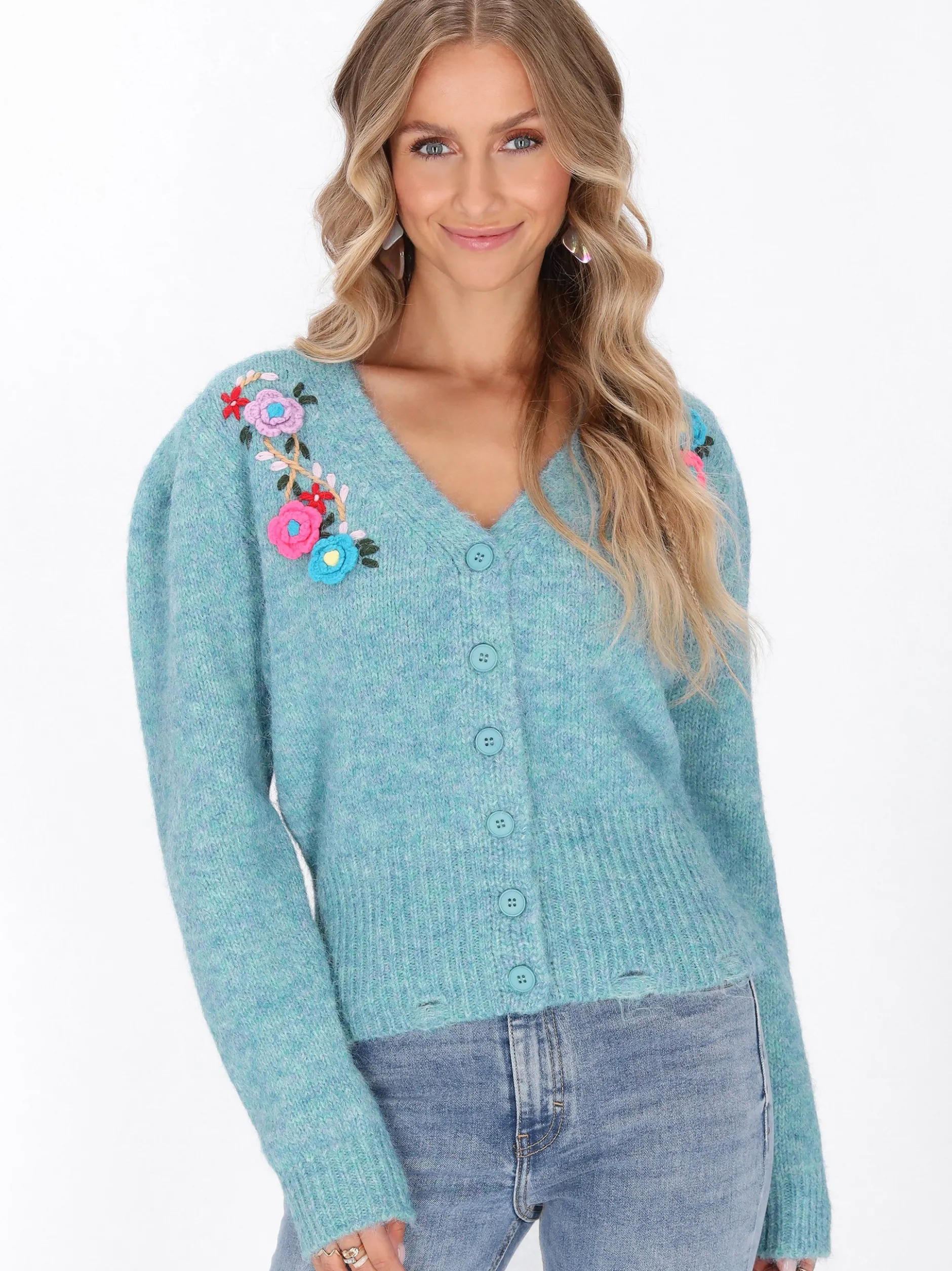 IZIA Damen Strickjacke in blau