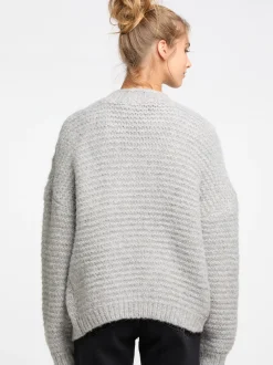IZIA Damen Strickjacke in hellgrau